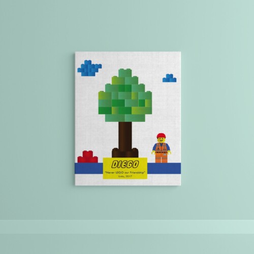 Cuadro de huellas con diseño Lego